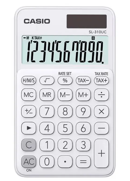 Калькулятор кишеньковий 10 розрядів білий Casio (SL-310UC-WE-W-EC)